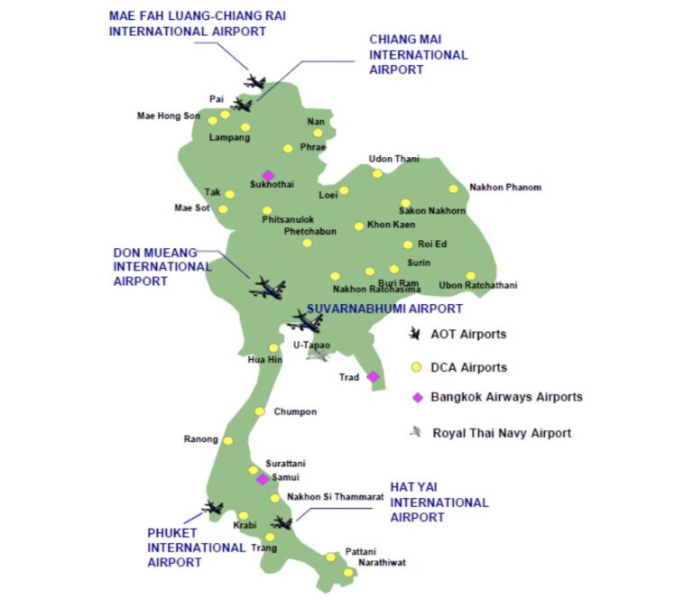 Thailand Flughafen Karte