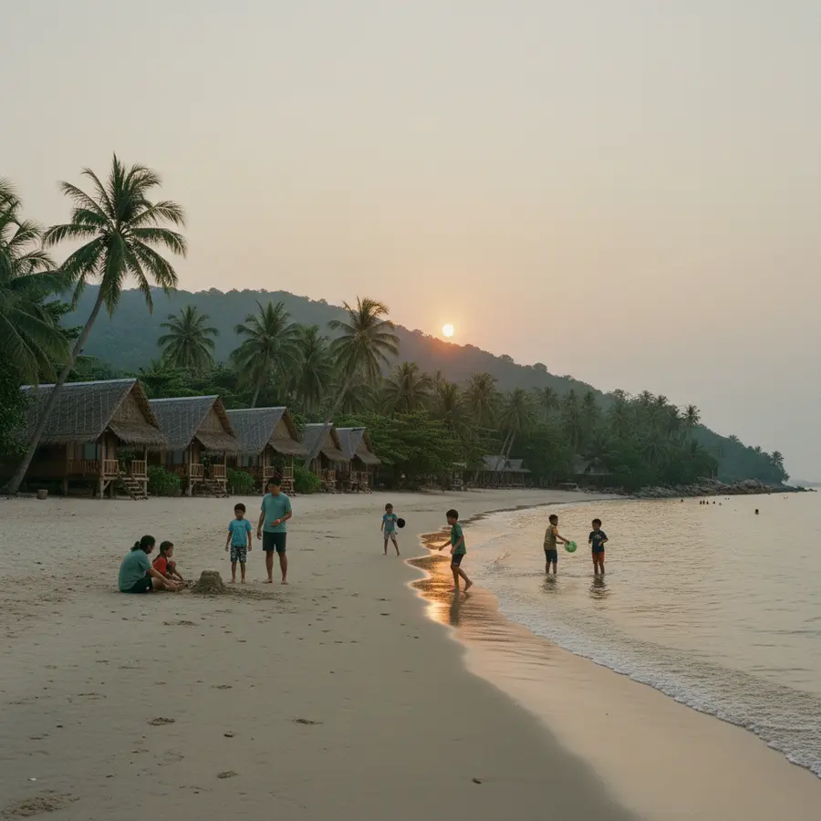 Koh Samui Urlaub: Ruhiger Sonnenuntergang an abgelegenen Thai-Bungalows
