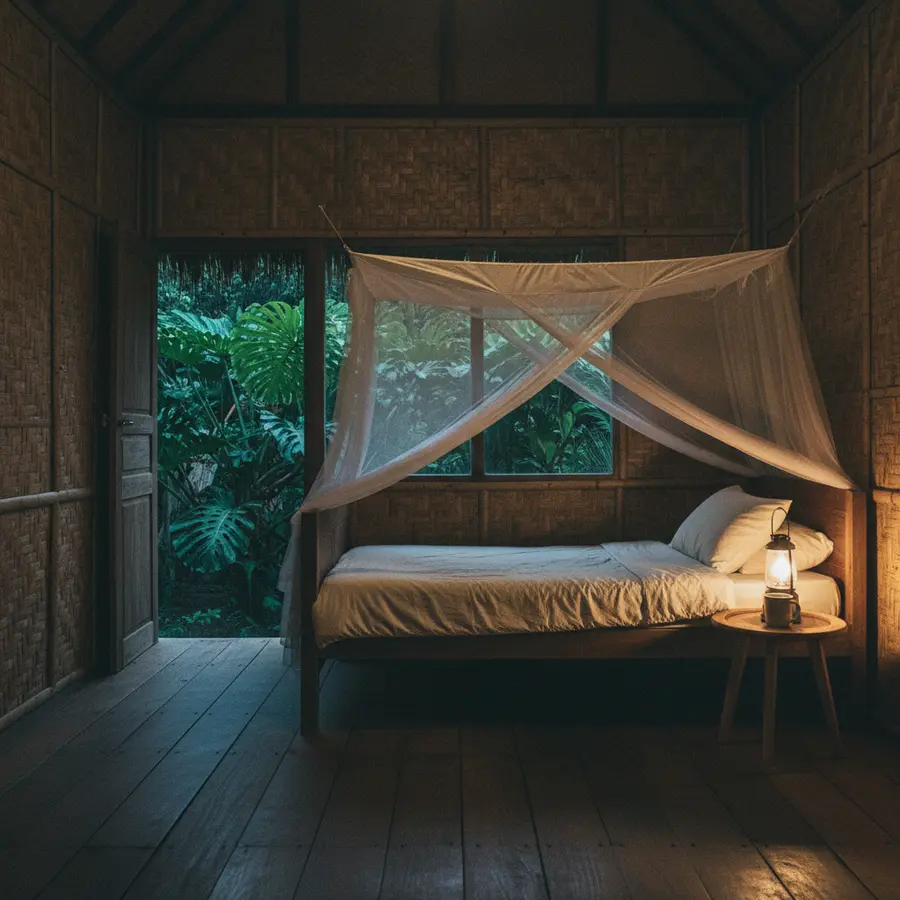 Koh Yao Yai Island Thailand: Nacht im tropischen Bungalow, ruhige Naturatmosphäre
