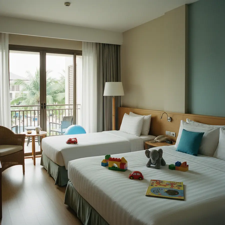 Familienzimmer im Sands Khao Lak mit Tageslicht und Kinderspielzeug